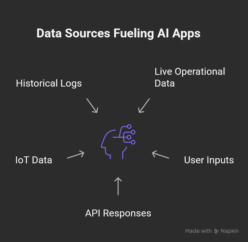 data sources used by AI apps
