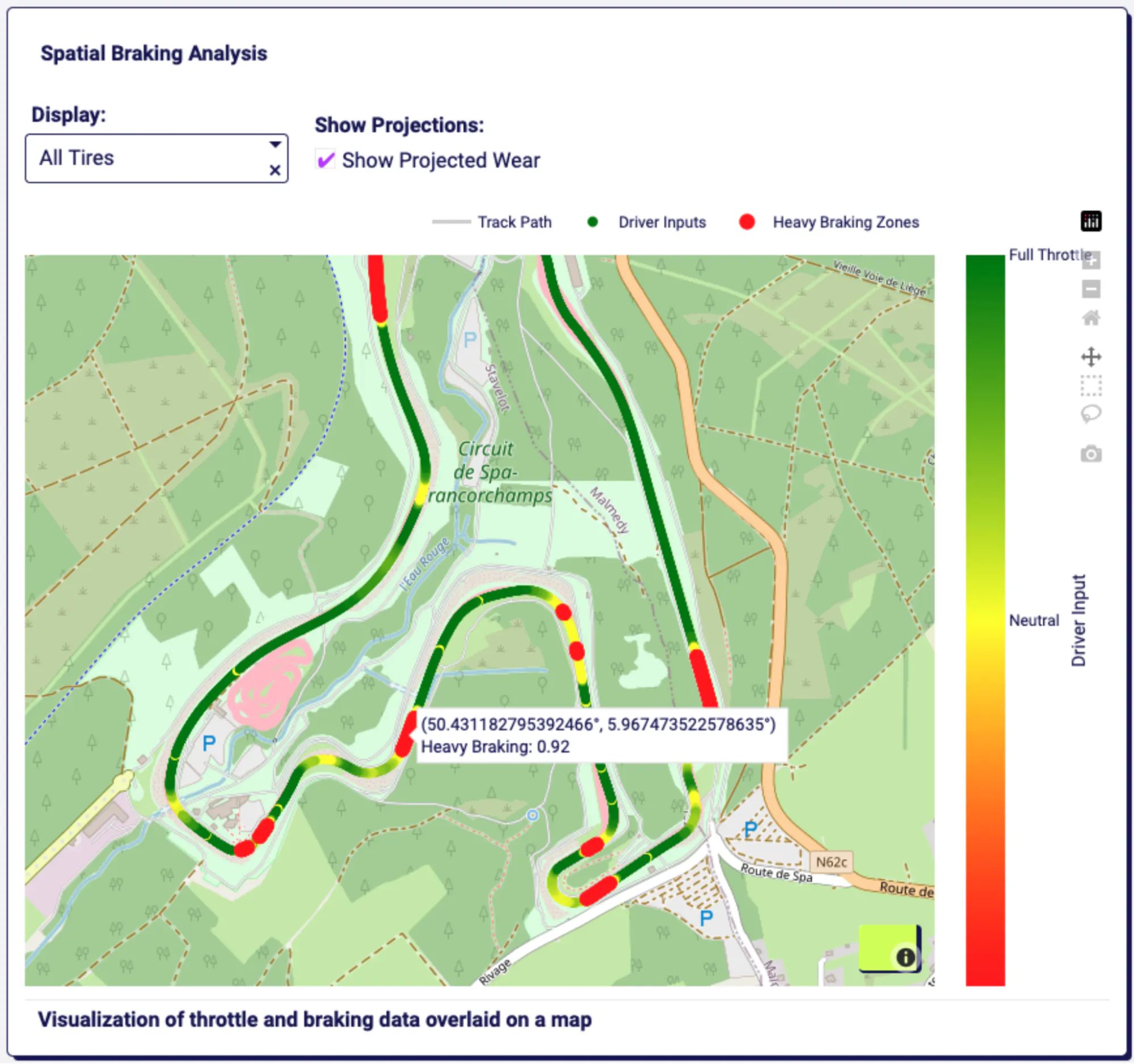 Spatial braking analysis app
