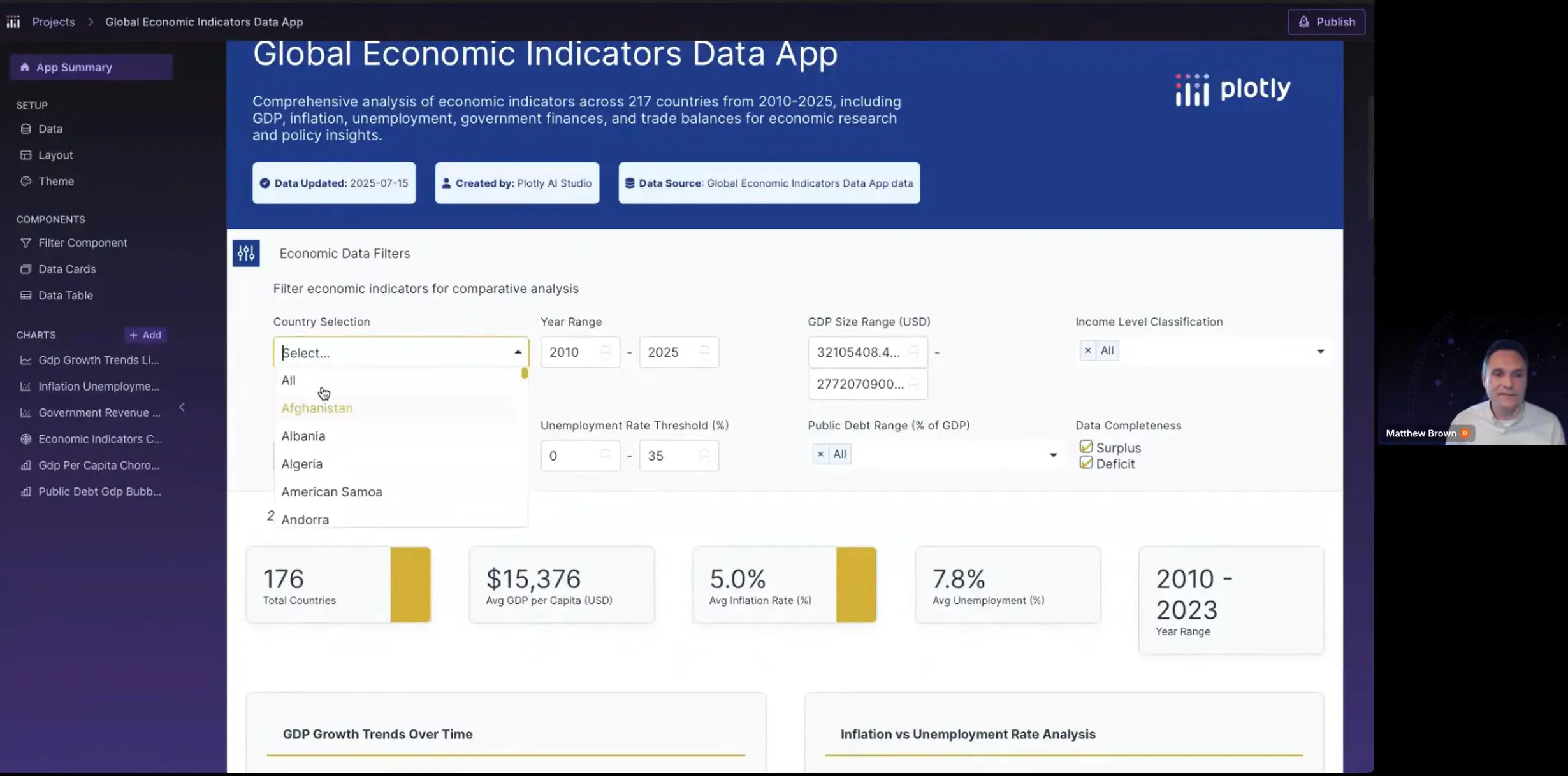 Plotly Studio demo Matt Brown