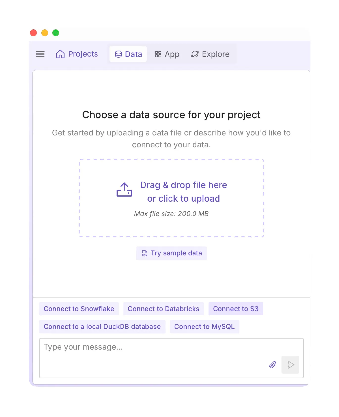 connect to s3 button in Plotly Studio
