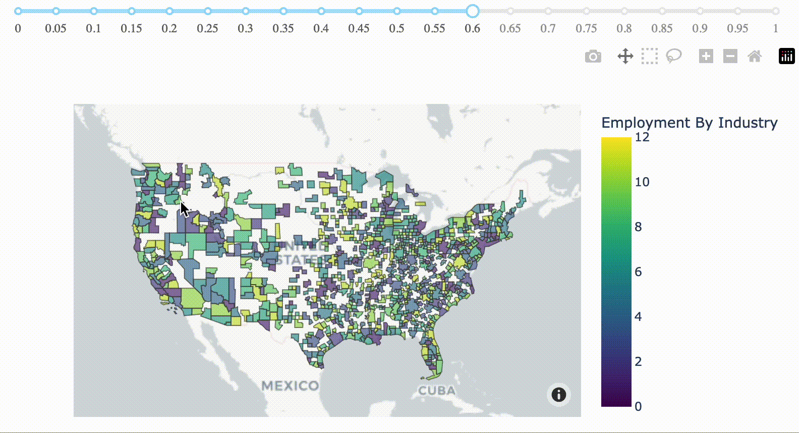 Employment by Industry Map