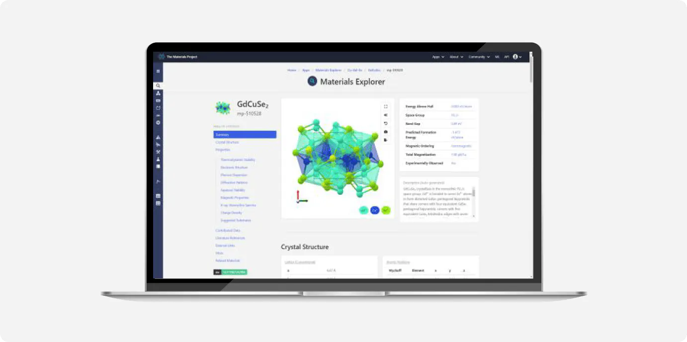 Materials Explorer Dash app
