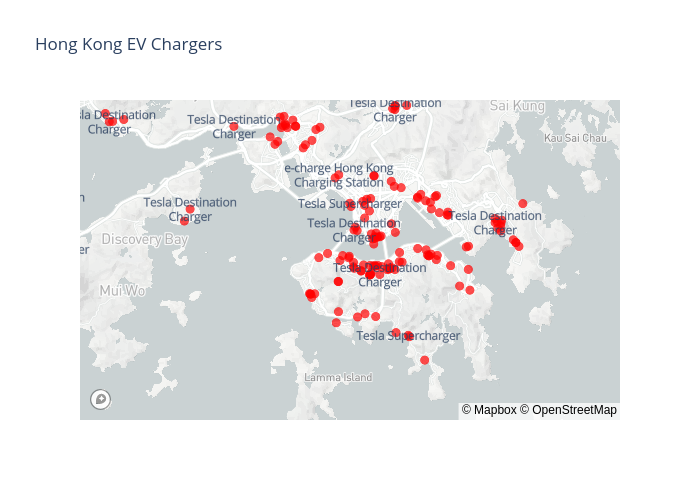 Hong Kong EV Chargers | scattermapbox made by Amowat13 | plotly
