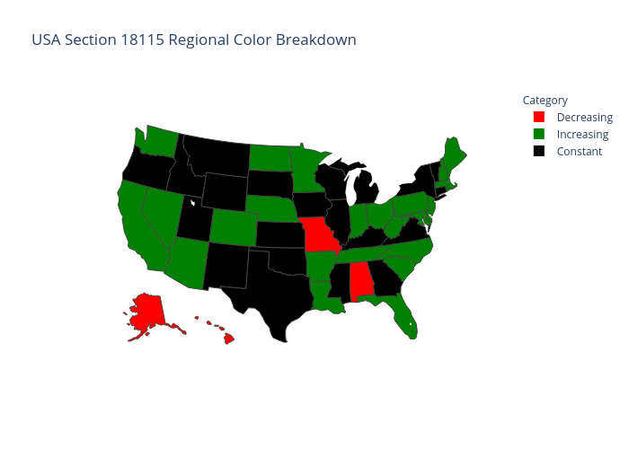 USA Section 18115 Regional Color Breakdown | choropleth made by Brianwilliams2022 | plotly