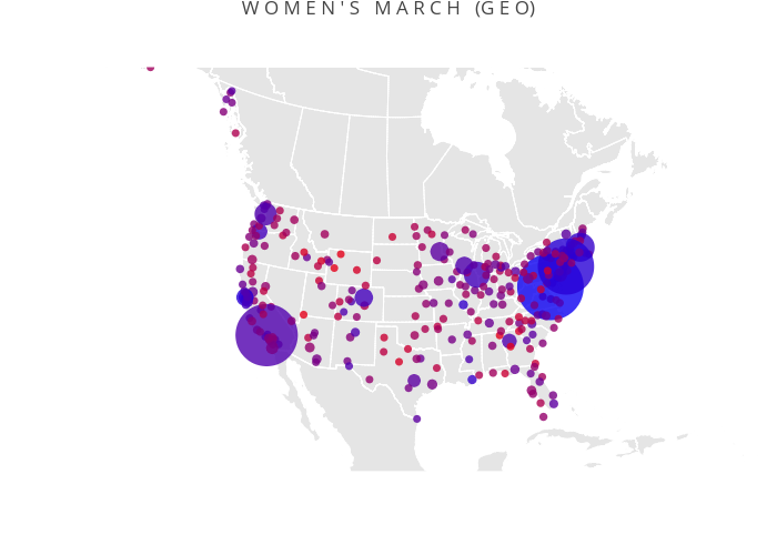 W O M E N ' S   M A R C H   (G E O) | scattergeo made by Dnewcomb | plotly