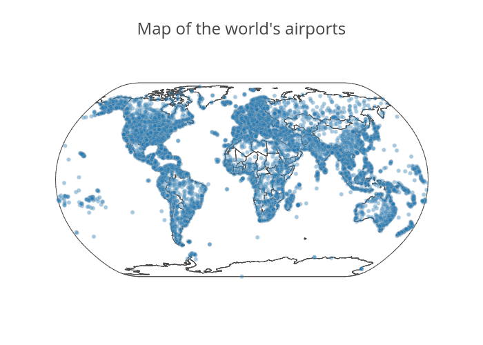 Map of the world's airports | scattergeo made by Etpinard | plotly