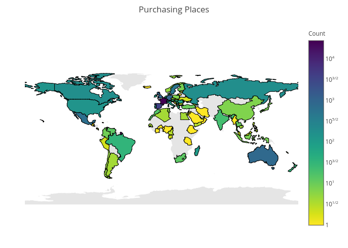 Purchasing Places | choropleth made by Maxencedraguet | plotly