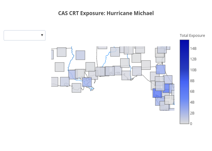 CAS CRT Exposure: Hurricane Michael | scattergeo made by Mjsteele | plotly
