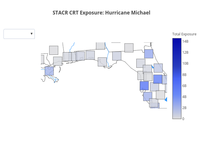 STACR CRT Exposure: Hurricane Michael | scattergeo made by Mjsteele | plotly