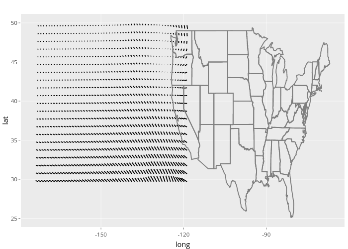 lat vs long | line chart made by Nadhil | plotly