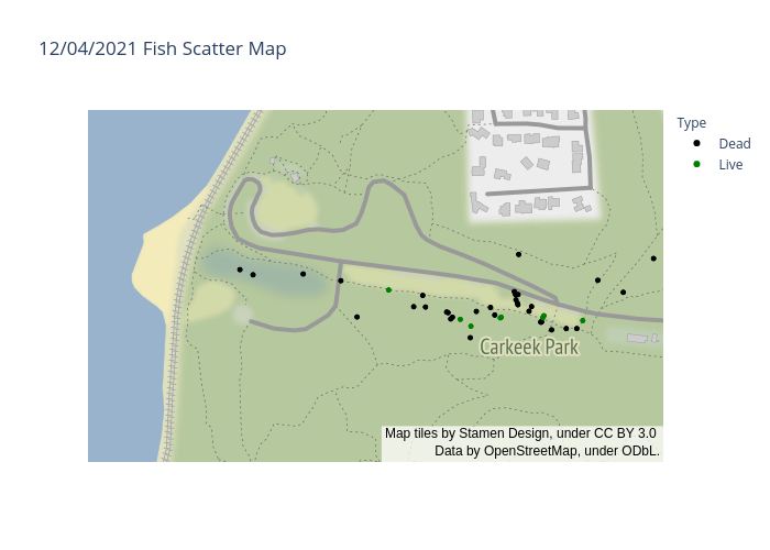 12/04/2021 Fish Scatter Map | scattermapbox made by Sfisco | plotly