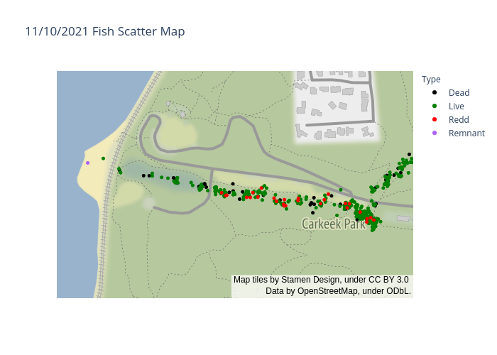 11/10/2021 Fish Scatter Map | scattermapbox made by Sfisco | plotly