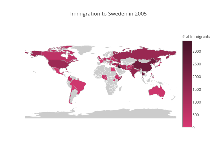 Immigration To Sweden In Choropleth Made By Skchandra Plotly