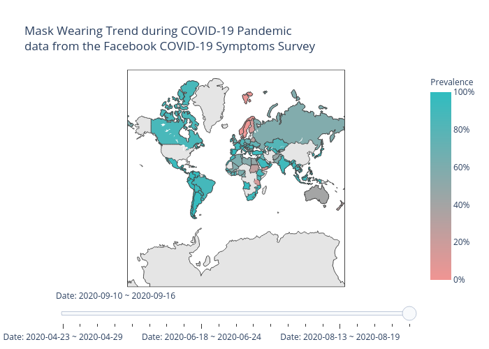 Mask Wearing Trend during COVID-19 Pandemic data from the Facebook COVID-19 Symptoms Survey | choropleth made by Tinghsuanchang | plotly