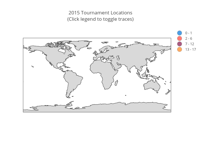 2015 Tournament Locations(Click legend to toggle traces) | scattergeo made by Zoe1114 | plotly